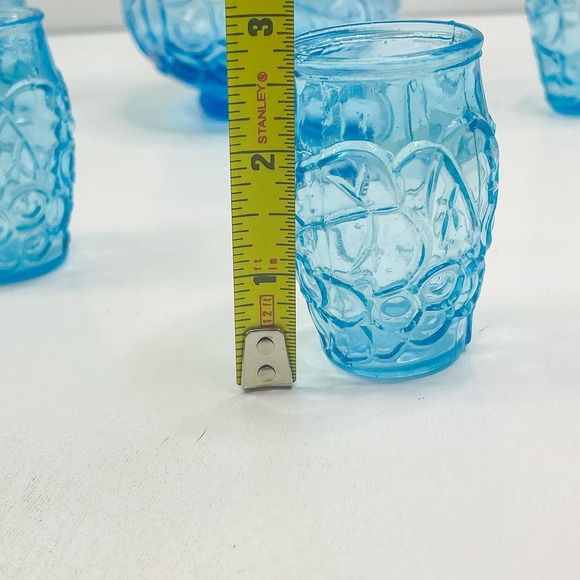 Blue Decanter Glass Pattern #473, Niagra, AKA Grape, Ice Blue, w/Stopper - Picture 5 of 8